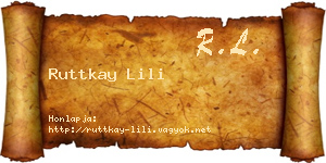 Ruttkay Lili névjegykártya