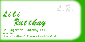 lili ruttkay business card